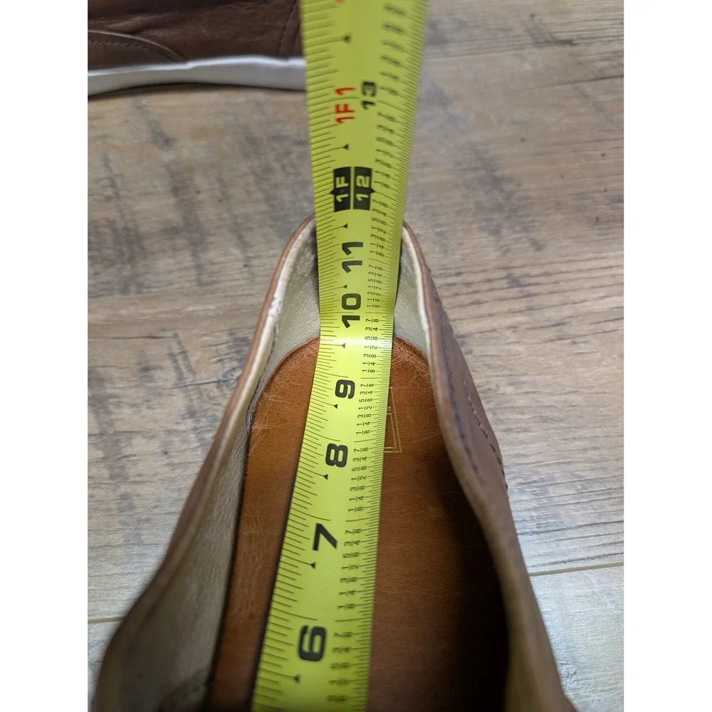 Frye‎ Brown Leather Zip Slip-On Sneakers Women's 10 Minimalist Casual